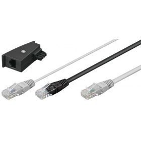  Goobay 35286 Telefon Csatlakozókábel [1x TAE-N dugó - 2x RJ45 dugó, 8P8C] 3m