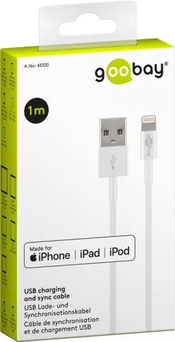 Goobay 43320 Apple Lightning kábel 1 méteres hosszúságú.
