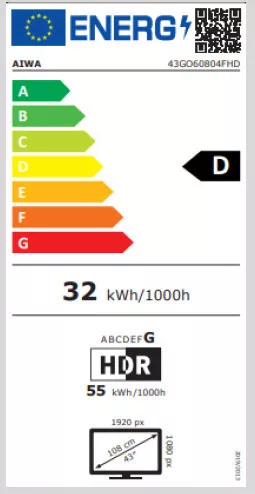 Aiwa 43GO60804FHD – 108cm, DLED,  Infinity X Series Google FULL HD TV – Emeld új szintre a tévézés élményét!