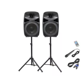  Thunder TMX-15 SET 700/1400W (15") aktív hangfalszett + ÁLLVÁNY (MP3 + Bluetooth + FM)