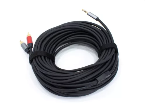 Thunder AU005-200 sztereo jelkábel (3,5 mm Jack - 2x RCA) - (20 m)
