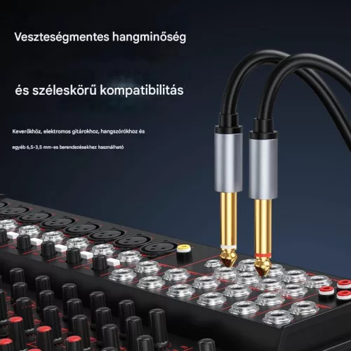 Thunder AU002-15 sztereo jelkábel (3,5 mm Jack - 2x 6,3 mm Jack) - (1,5 m)