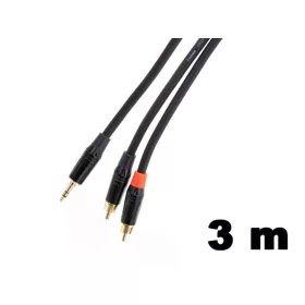   Thunder YC832-3 Sztereo jelkábel (3,5 mm Jack papa - 2x RCA papa) - (3m)