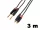 Thunder YC834-3 Sztereo jelkábel (2x 6,3 mm Jack papa - 2x RCA papa) - (3m)