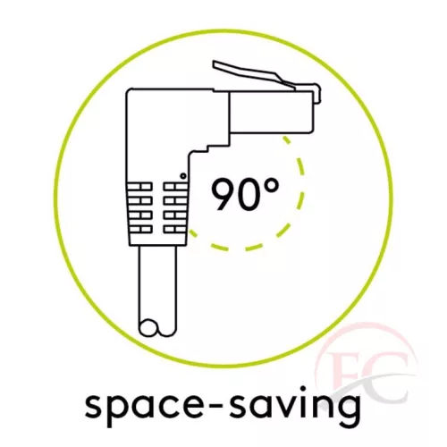 Goobay 51535 RJ45 Hálózati kábel, CAT 6A foltozható 1x 90 ° -os fehér