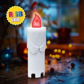   Family 56551 Halloween-i LED-es gyertya - szellem - 4 színű LED - 12 x 4,5 x 3 cm