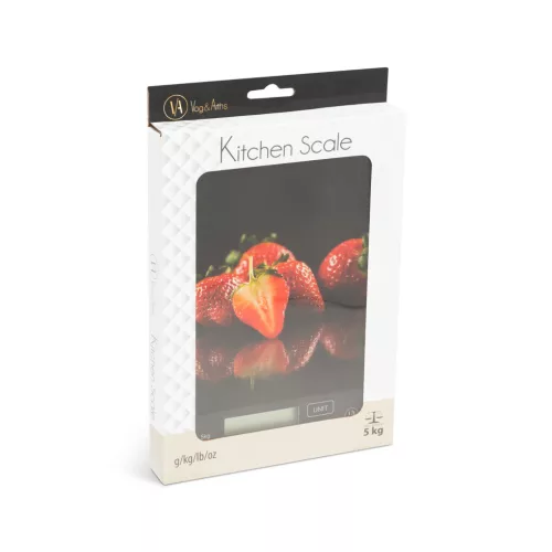 Vog&Arths 57267L Konyhai mérleg - eper, fekete, 5kg