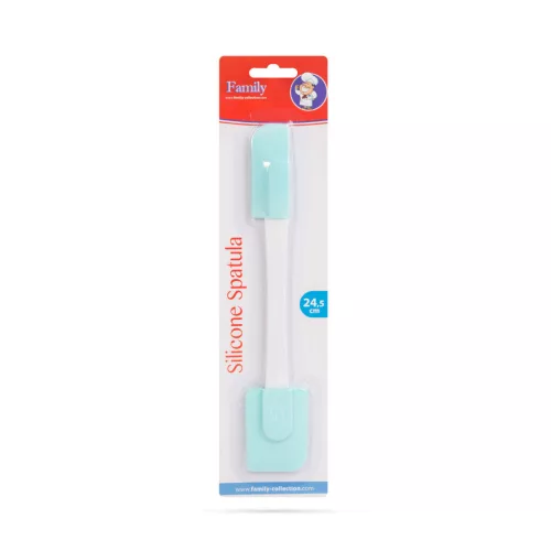 Family 57528A Szilikon spatula - világoskék, kétoldalú - 24,5 x 4,5 cm