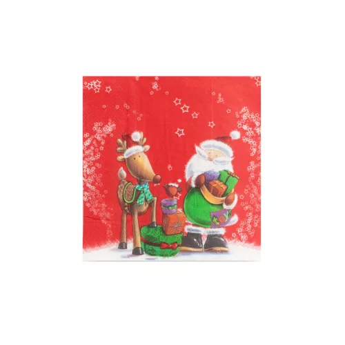 Family 58224C Karácsonyi papír teríték szett - 12 tányér, 6 pohár, 20 szalvéta