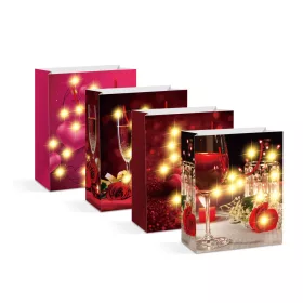   Family 58322 Ajándéktasak - 10 melegfehér LED, papír - 265 x 127 x 330 mm - 4 féle / csomag
