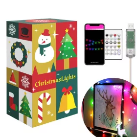   Phenom 58381B Smart fényfüzér - csillag - USB - 20 db RGBIC LED - 2 m - bluetooth