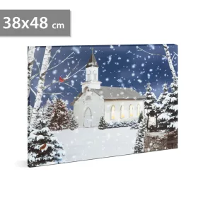   Family 58473 LED-es fali hangulatkép - téli táj -  2 x AA, 48 x 38 cm