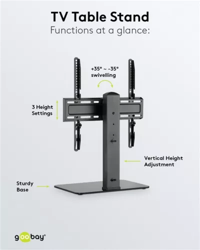 Goobay 58524, 32"-55" ( 81 - 140 cm)LCD TV Monitor asztali állvány tartó talp - Fekete