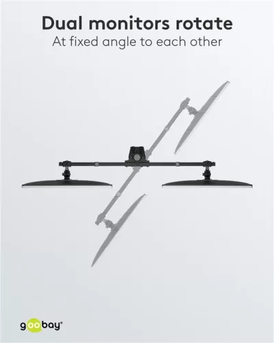 Goobay 59394 17"-32" (43 - 81 cm) LCD TV / Monitor asztali tartó kar - Fekete (2 kijelző)