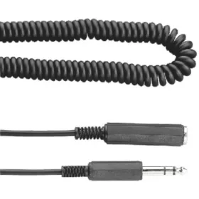   Nedis Cable-6,35SM-6,35SF-5.0BK-Fejhallgató hosszabbító spirális kábel (jack 6,35- dugó 6,35)
