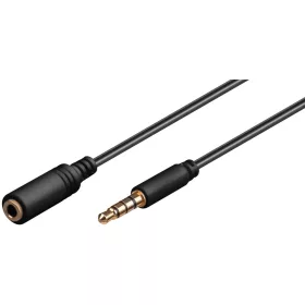   Goobay 62479 AUX aljzat audio hosszabbító 3.5 mm, 4 pin 2m, fekete