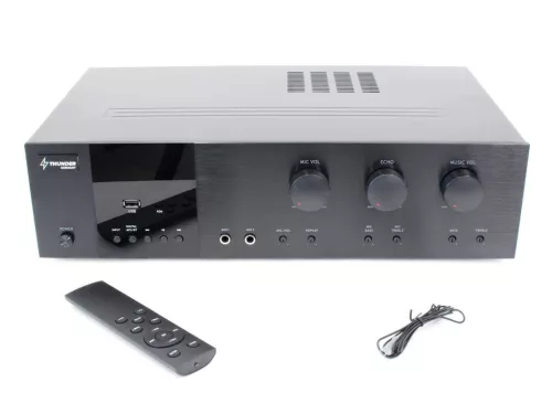 Thunder AHK-300K KARAOKE erősítő 4x180W (Optikai, USB, Bluetooth, AUX, DVD)