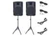 Thunder EUROLIVE B215D-C 550/1100W aktív hangfalszett + 2x ÁLLVÁNY (DSP + Bluetooth)