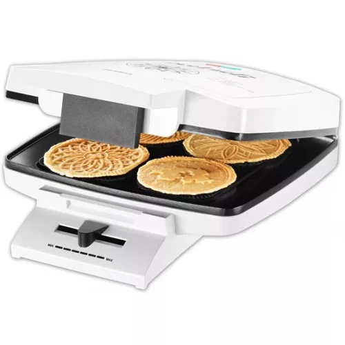 Trisa 734070 Ostyasütő, Sajtostallér sütő, 1000W, fehér, 4 minta, 7 recept, Tapadásmentes felület