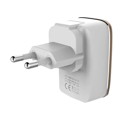 Ldnio A2204 2x USB-A Hálózati töltő + Lightning kábel - Fehér (12W)