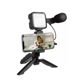   LogiLink Vlogger Kit LED fénnyel, mikrofonnal + állvánnyal, 4,7-7"-os okostelefonokhoz (AA0157)