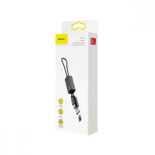 Baseus ACDKQ-HG01 Pendant kártyaolvasó és USB-C töltő kábel fekete