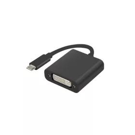   LANBERG USB-C(M) 3.1->DVI-I(F)(24+5) ADAPTER KÁBEL 15CM DUAL LINK (DISPLAYPORT ALT MÓD) FEKETE