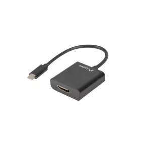   LANBERG USB-C(M) 3.1->HDMI(F) ADAPTERKÁBEL 15CM (DISPLAYPORT ALT MÓD) FEKETE