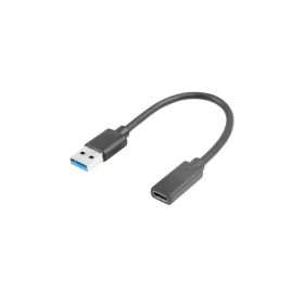 LANBERG USB-C(F) 3.1->USB-A(M) ADAPTER KÁBEL 15CM FEKETE
