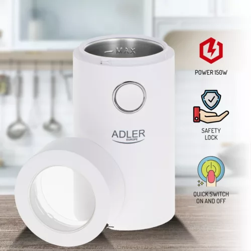 Adler AD4446ws kávédaráló fehér-ezüst