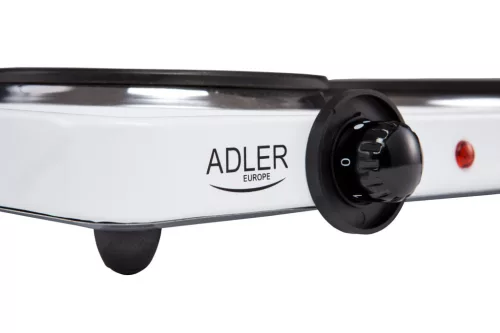 Adler AD6504 2 személyes főzőlap, 185mm-es és 155mm-es főző felület, 2500W, Fehér
