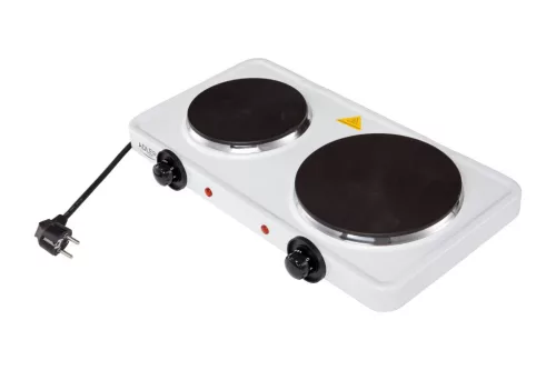 Adler AD6504 2 személyes főzőlap, 185mm-es és 155mm-es főző felület, 2500W, Fehér