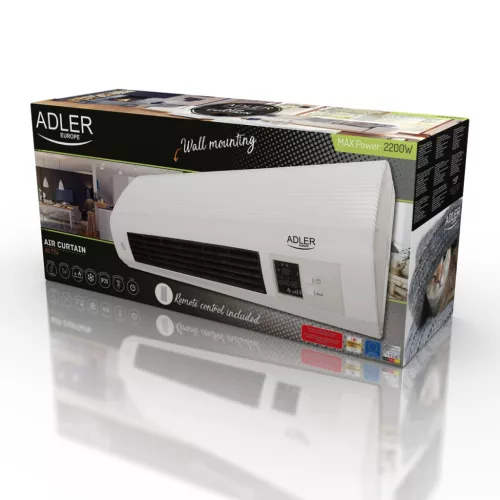 Adler AD7714 Fali Hősugárzó, 1000-2000W, fehér