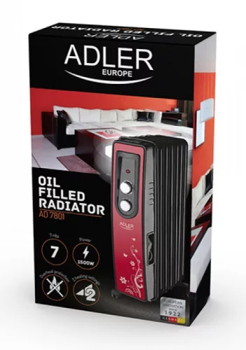 Adler AD7801 Héttagú Olajradiátor, Piros Fekete
