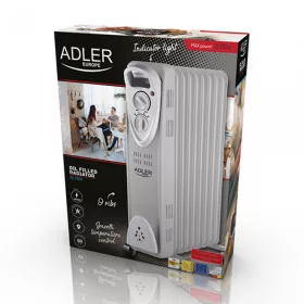 Adler AD7808 9 tagú olajradiátor, 2000W, szürke