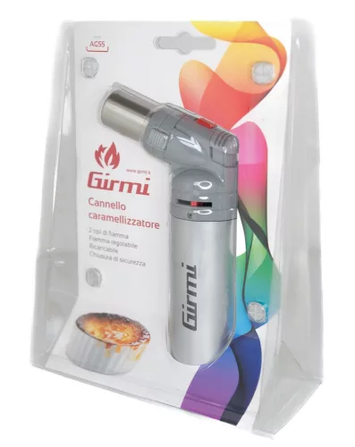 Girmi AG55 zsebsárkány kétféle láng, állítható hőfok, biztonsági zár, butángázzal újratölthető, Ezüst színben (AG5502-01)