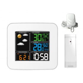   Bravo Digitális meteorológiai állomás, fehér bel- és kültéri használatra, B-5154W