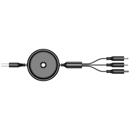 Jellico B19 3in1 USB kábel szett - micro USB / Lightning / USB-C 3.1A, 1,2m, fekete