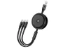 Jellico B19 3in1 USB kábel szett - micro USB / Lightning / USB-C 3.1A, 1,2m, fekete