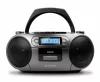 Aiwa BBTC-550MG Hordozható Retro Stílusú Kazetta, CD, MP3, USB, Bluetooth rádió, ezüstszürke színben