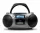 Aiwa BBTC-550MG Hordozható Retro Stílusú Kazetta, CD, MP3, USB, Bluetooth rádió, ezüstszürke színben