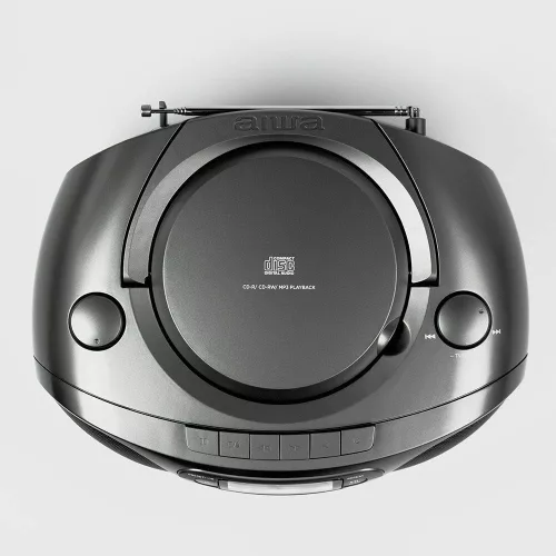 Aiwa BBTC-550MG Hordozható Retro Stílusú Kazetta, CD, MP3, USB, Bluetooth rádió, ezüstszürke színben