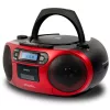 Aiwa BBTC-550RD Hordozható Retro Stílusú Kazetta, CD, MP3, USB, Bluetooth rádió, piros színben