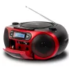 Aiwa BBTC-550RD Hordozható Retro Stílusú Kazetta, CD, MP3, USB, Bluetooth rádió, piros színben