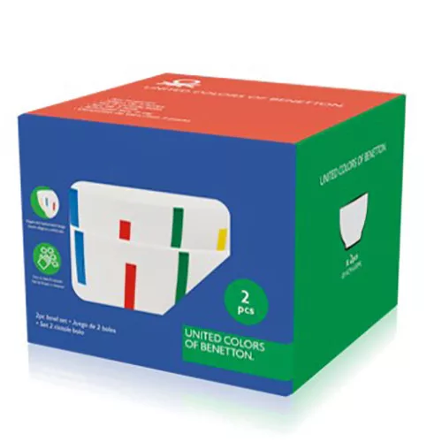 Benetton BE-0859 2 db reggeliző tál, Rainbow Collection 500 ml