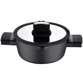   Bergner BG-35911 Ion Plus lábas fedővel 24 cm, 5,5L  fekete