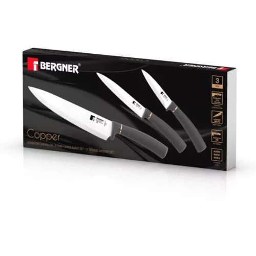 BERGNER BG-39862-CP 3 részes rozsdamentes acél kés szett