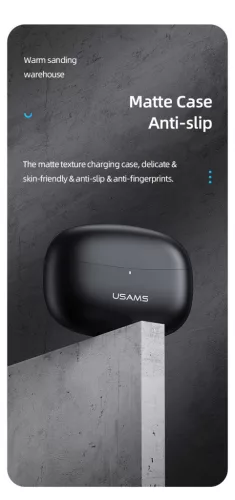 USAMS BHUBH02 mini bluetooth fülhallgató töltőtokkal, érintőgombos vezérléssel, BT.5.1