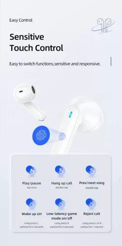 USAMS BHUNX01 dupla mikrofonos bluetooth fülhallgató, töltőtokkal BT 5.2