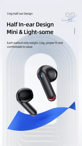 USAMS BHUNX01 dupla mikrofonos bluetooth fülhallgató, töltőtokkal BT 5.2